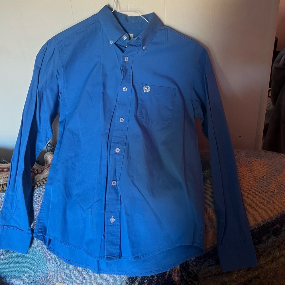 Cinch Blue Button Up Shirt Size Small. Fantastic Condition